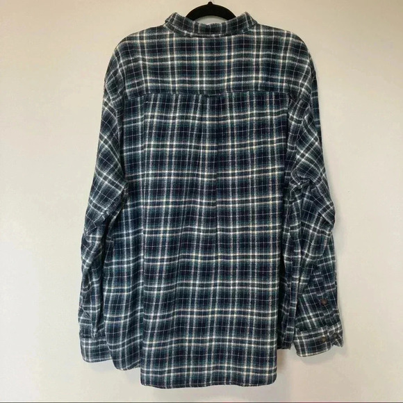 Woolrich 100% cotton plaid blue  button down shirt - Picture 6 of 6